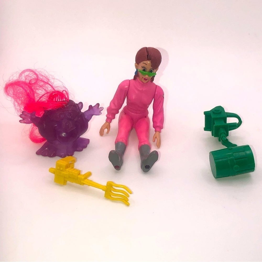 Vtg Real GhostBusters Fright Features Janine Melnitz 100% Complete Set / Kenner